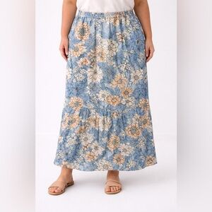 J. Crew Collection Textured Satin Skirt in Pale Cloud Zinnia Floral - Size Large